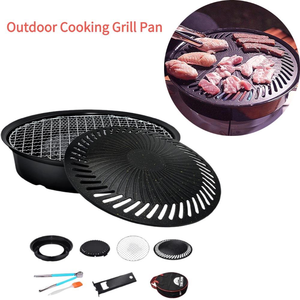 Camping Cooking Equipment - Korean Smokeless Barbecue Grill Pan Gas