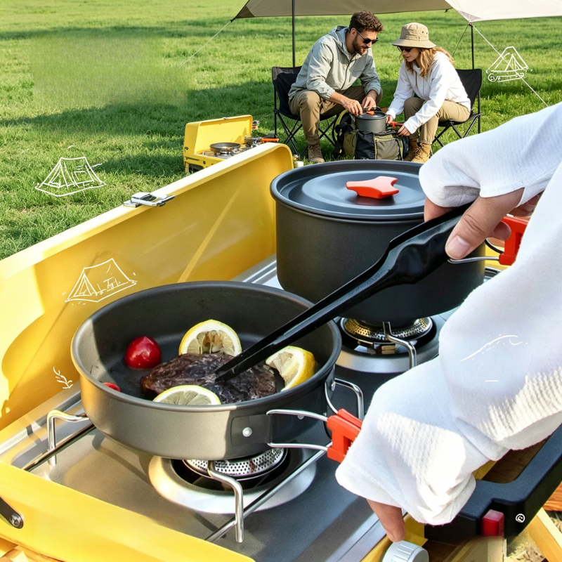Quality Camping Cooking Set - 10pcs Camping Cookware Set High Quality