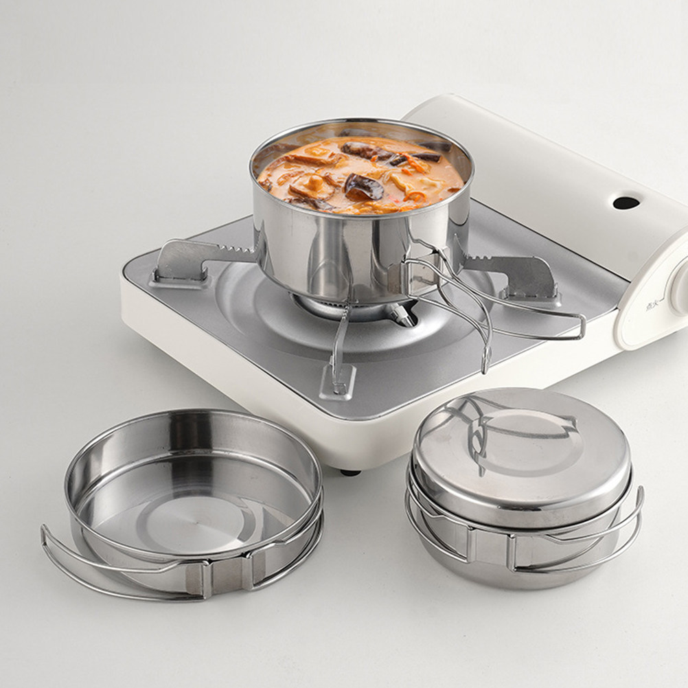 Camping Outdoor Cooking Set - 1Set Stainless Steel Camping Cookware Portable