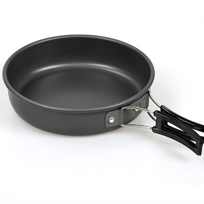 Camping Cooking Set 2 Person - Outdoor Folding Nonstick Flat Frying Pan
