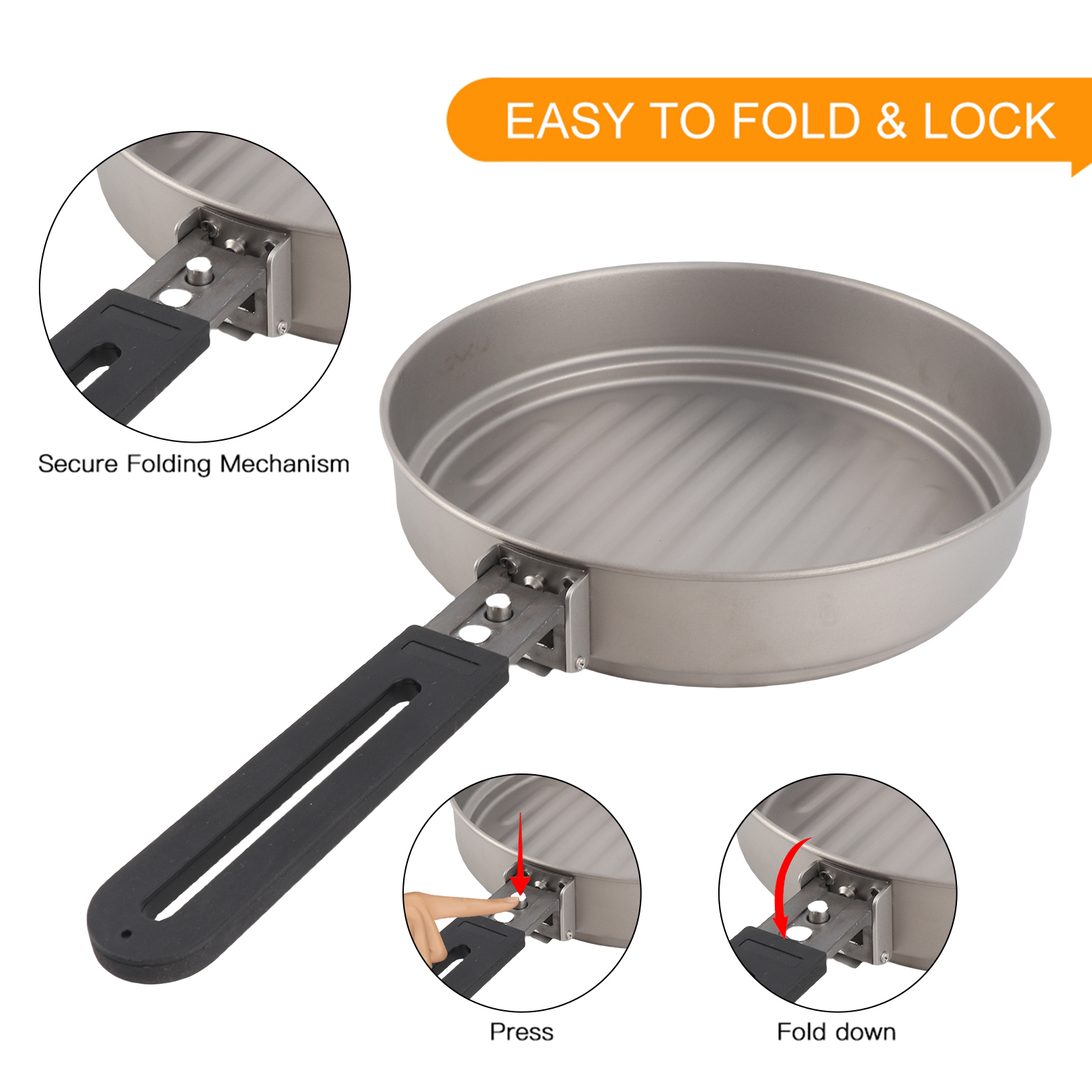 Campfire Cooking Anime - Lixada 1100ml Titanium Fry Pan Ultralight