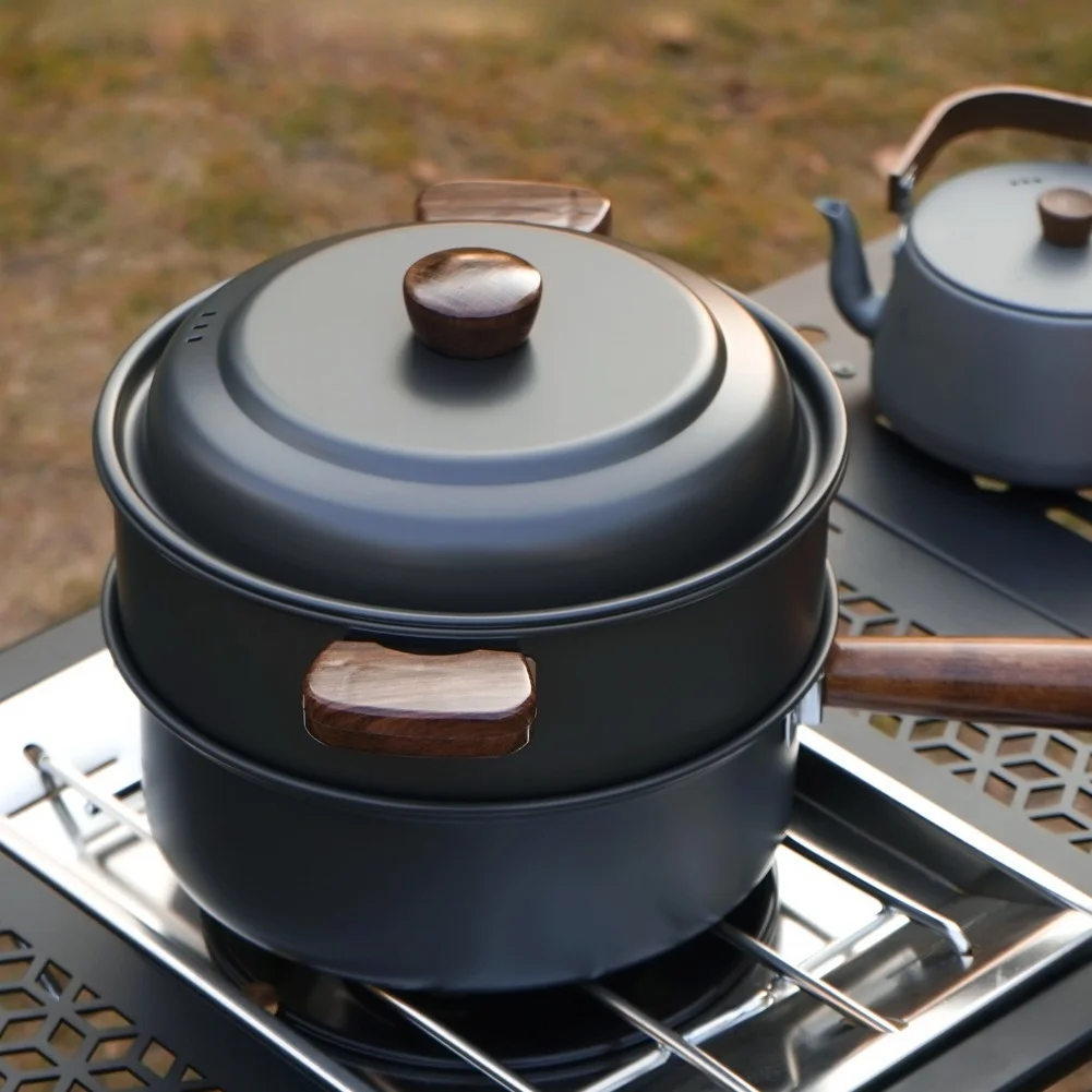Camping Outdoor Cooking Set - 3L Camping Cooking Pot Set Aluminum