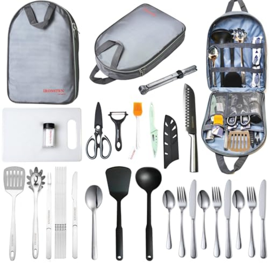 Camping Cooking Essentials Kit - Camping Cooking Utensils Set Camp Kitchen