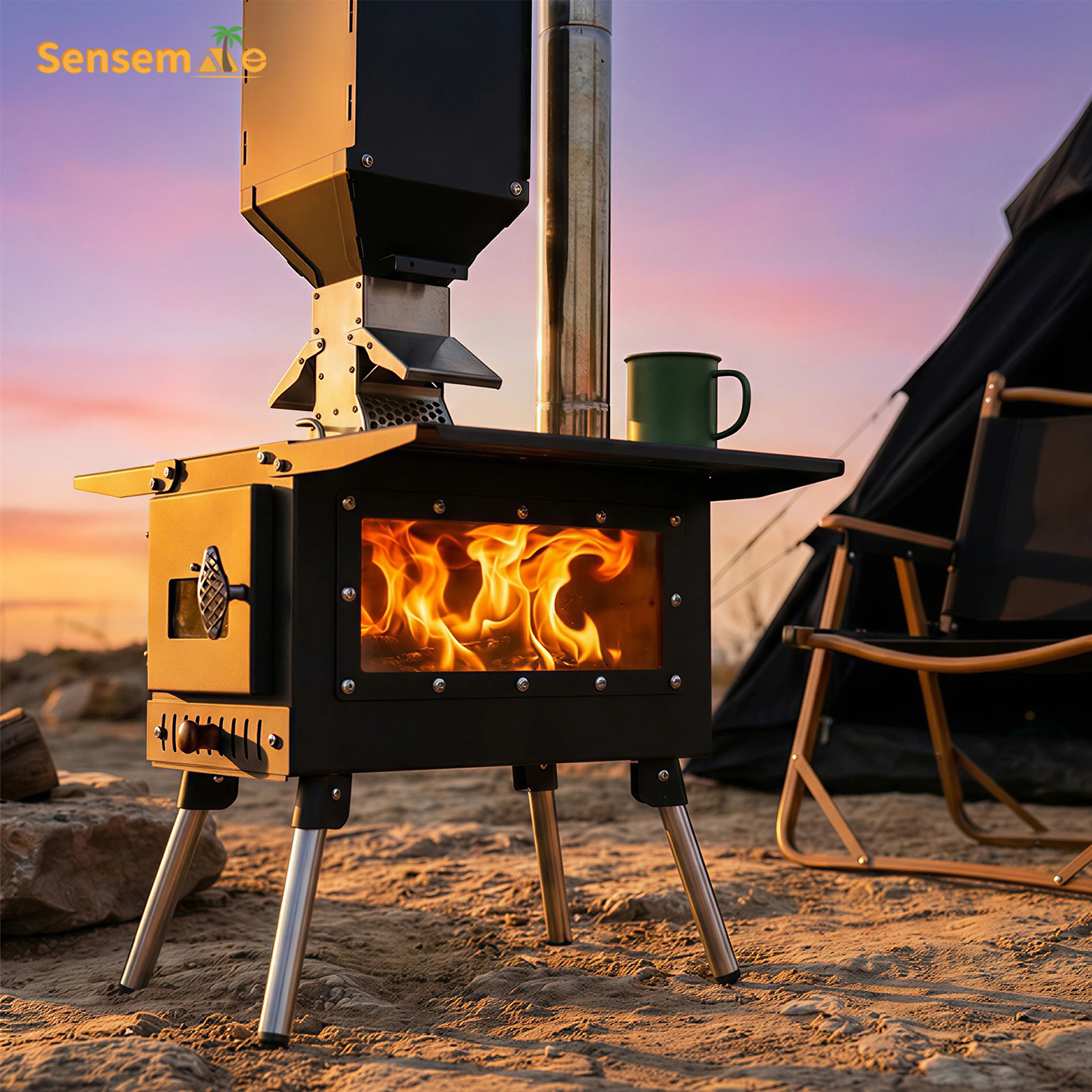 Camping Cooking Tent - Pellet Stove Camping Stainless Steel Wood