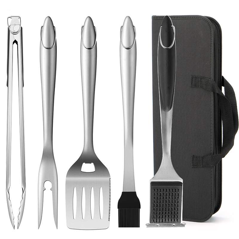 Quechua Camping Cooking Set - Stainless Steel Barbecue Tool Set Frying