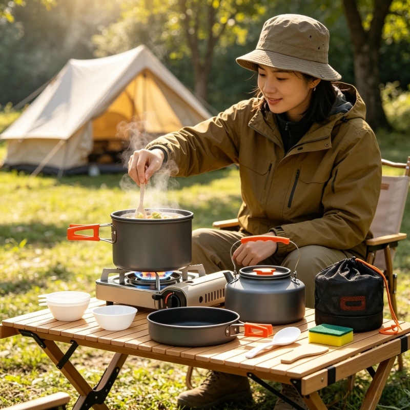 Quechua Camping Cooking Set - Camping Cookware Set Outdoor Pot Tableware