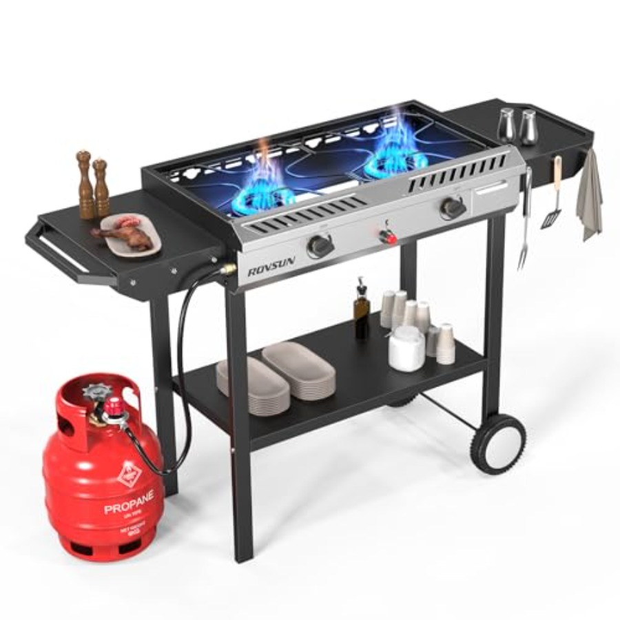 Camping Cooking Propane - Backyard patio cooking: stainless steel propane
