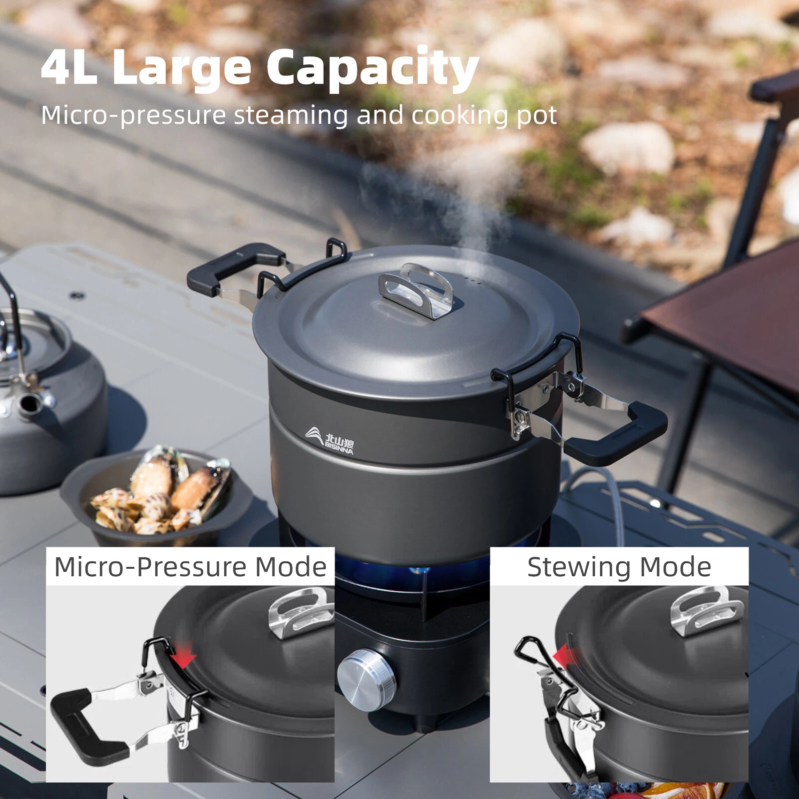 BISINNA Micro Pressure Camping - Quechua Camping Cooking Set avis et prix
