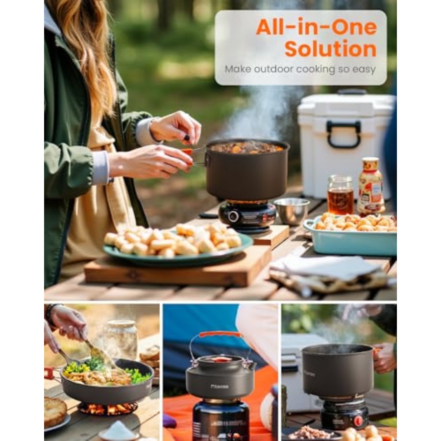 21Pcs Camping Cookware Mess Ki - Camping Cooking Essentials Kit avis et prix