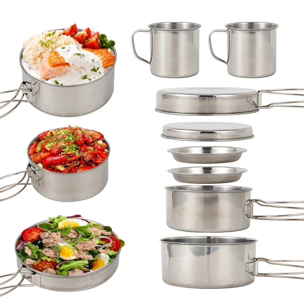 8pcs/Set Camping Cookware Mess - Campfire Cooking Anime avis et prix