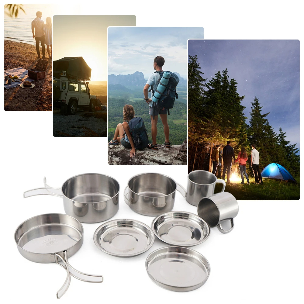 8pcs/Set Camping Cookware Mess - Campfire Cooking Anime avis et prix