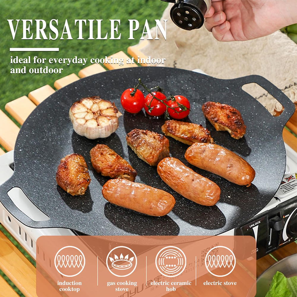 Korean BBQ Grill Pan Non-stick - Camping Cooking Top avis et prix