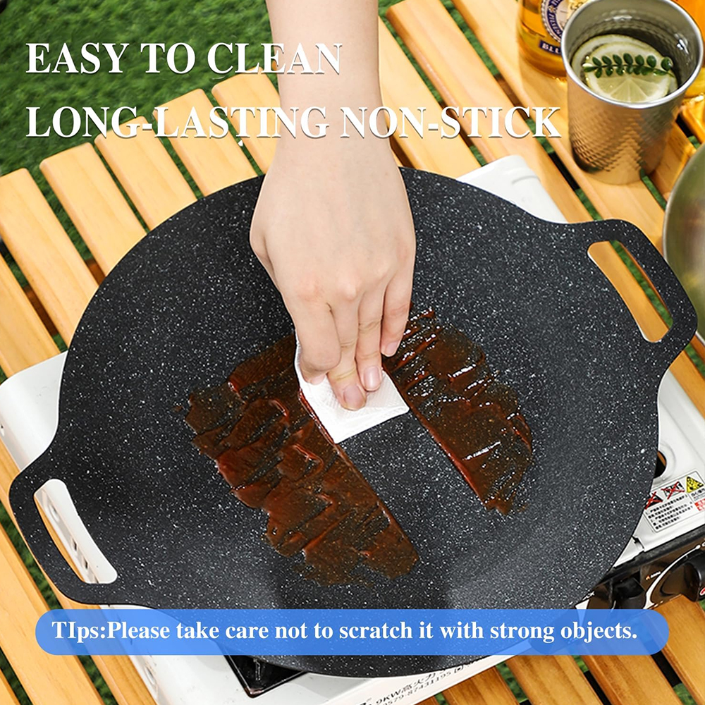 Korean BBQ Grill Pan Non-stick - Camping Cooking Top avis et prix