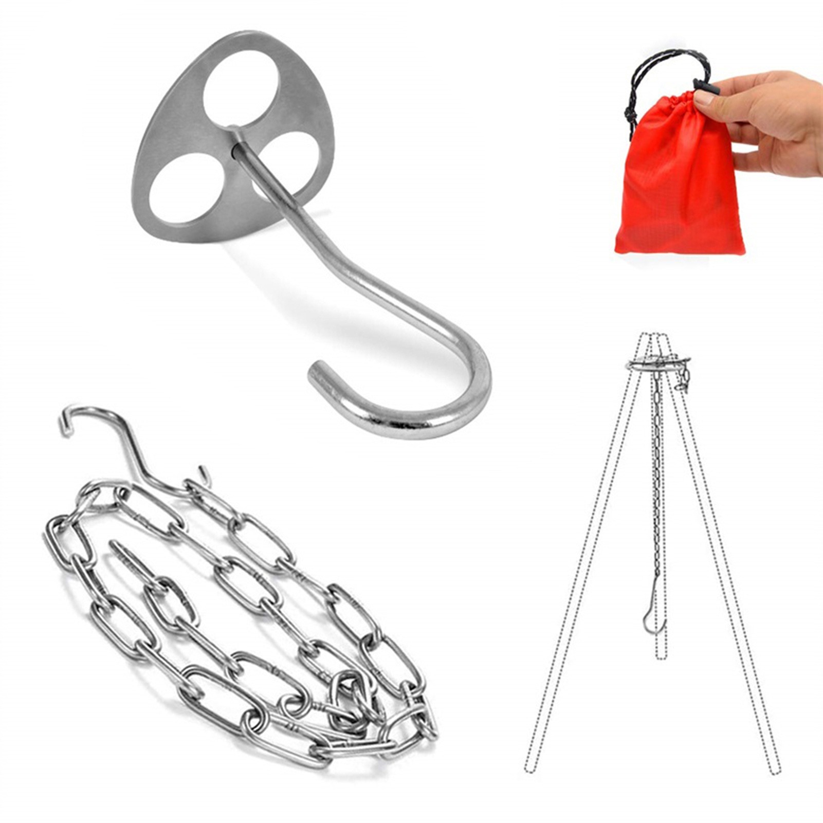Stainless Steel Camping Tripod - Camping Cooking Pot Tripod avis et prix