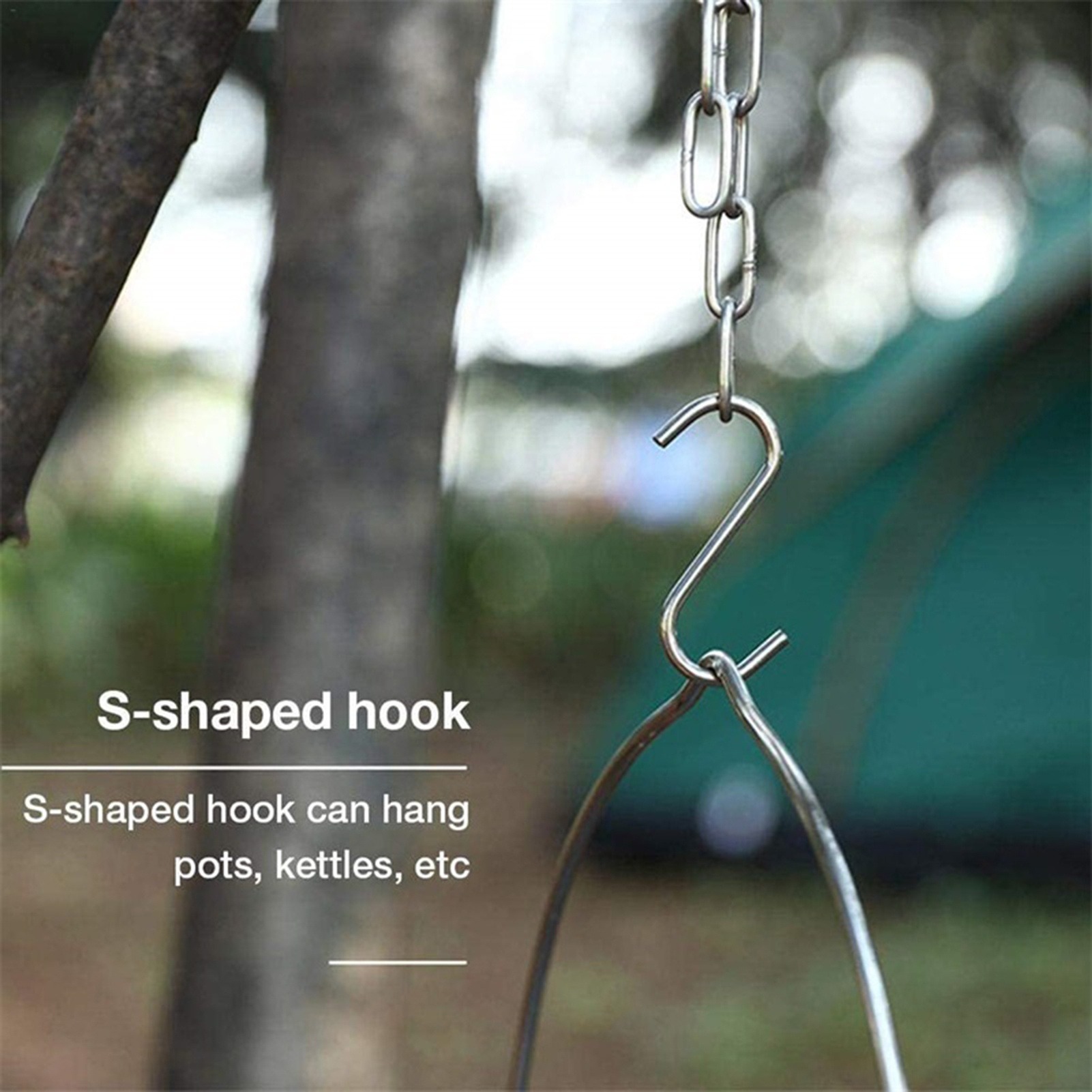 Stainless Steel Camping Tripod - Camping Cooking Pot Tripod avis et prix