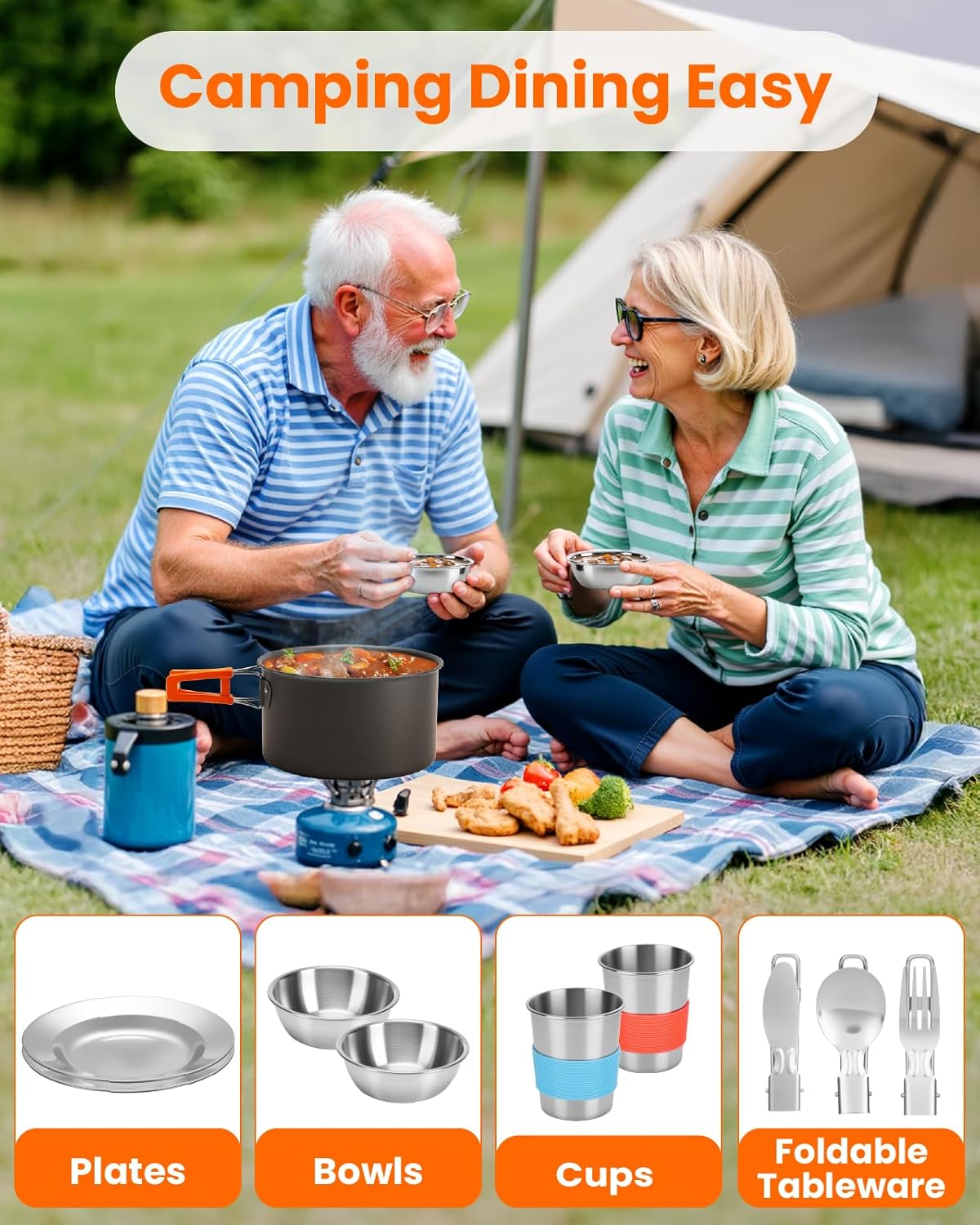 21Pcs Camping Cookware Mess Ki - Camping Cooking Essentials Kit avis et prix