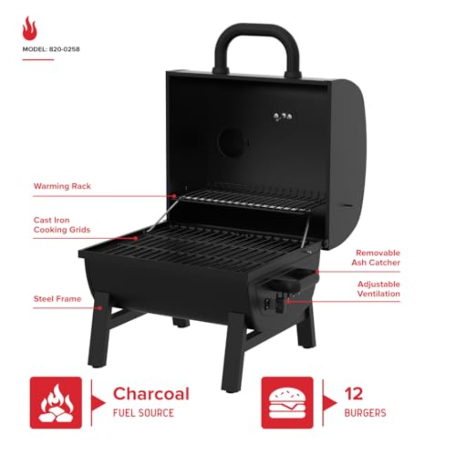 17.5 Portable Charcoal Grill w - Camping Cooking Top avis et prix