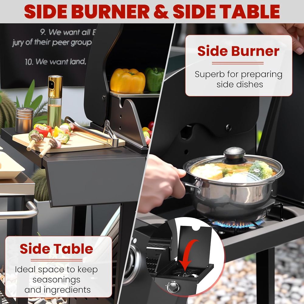 6-Burner Gas Grill with Side B - Camping Cooking Top avis et prix