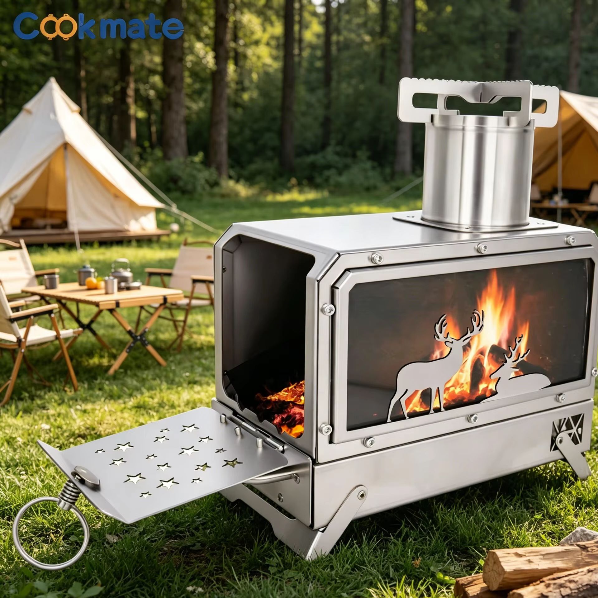 Stainless steel folding firewo - Cooking Outdoor Camping avis et prix