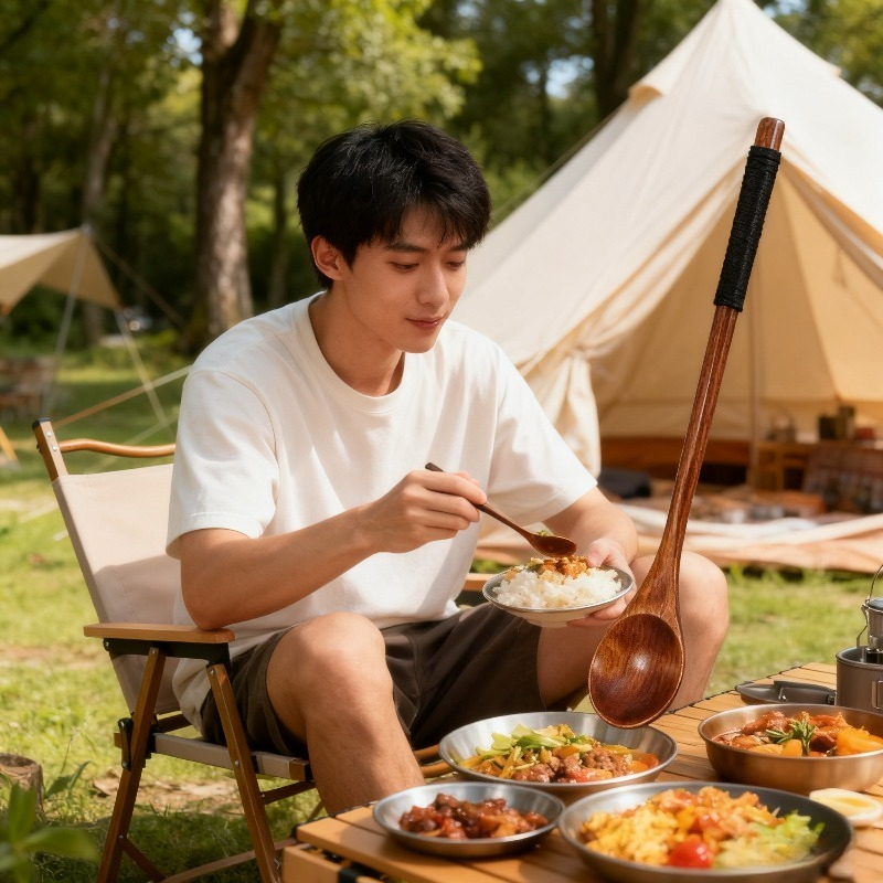 Wooden Dining Set Spoon Chopst - Camping Cooking Dining Set avis et prix