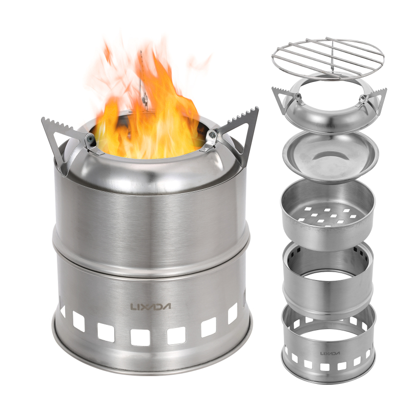 Lixada Stainless Steel Wood St - Camping Cooking Alcohol avis et prix