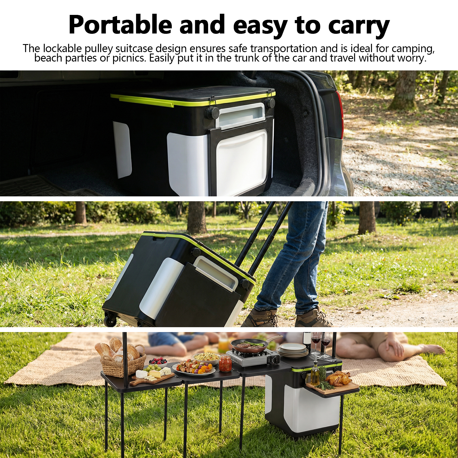 Folding Kitchen Table with Whe - Camping Cooking Table avis et prix