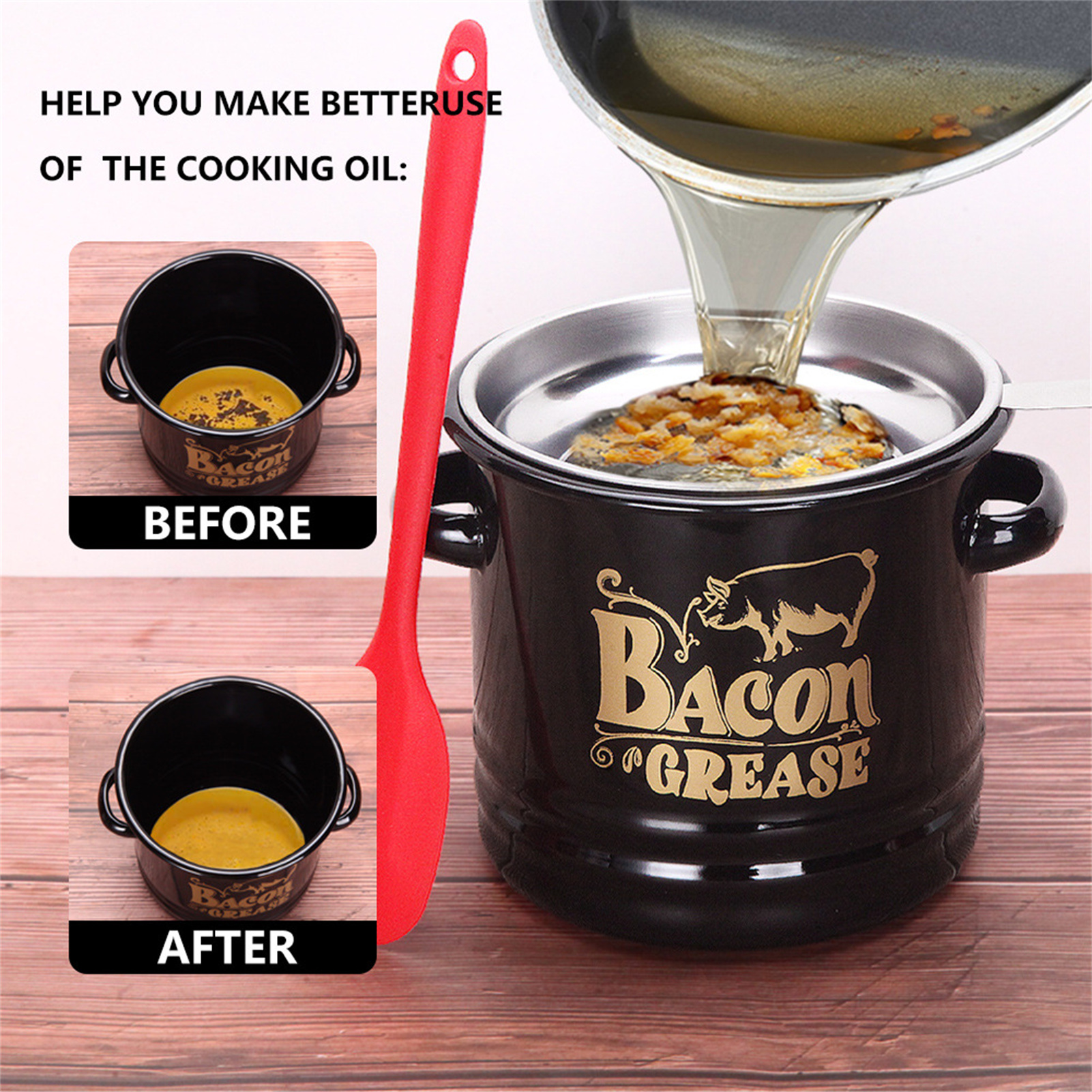 Enamel Bacon Grease Container  - Camping Cooking Oil Container avis et prix