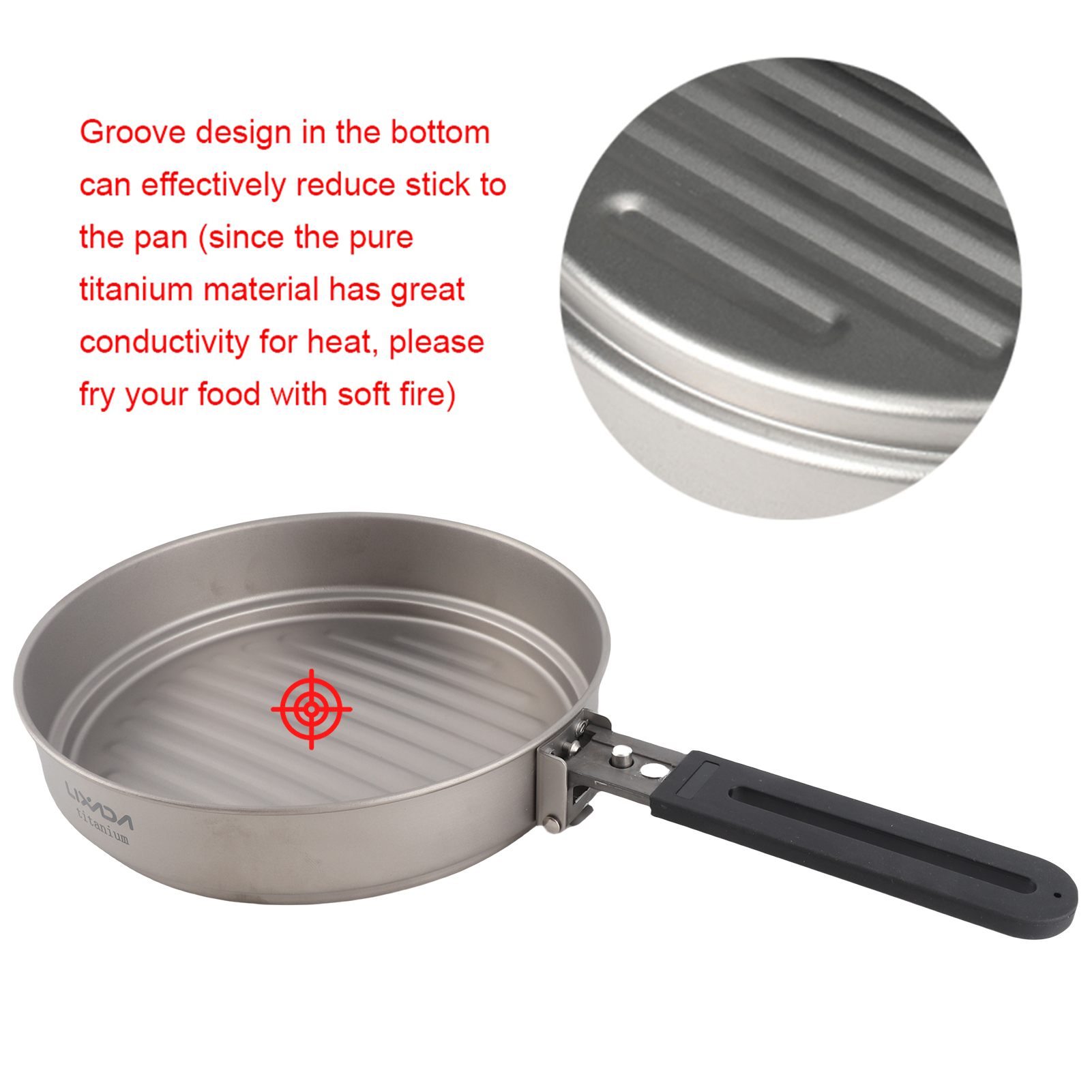 Lixada 1100ml Titanium Fry Pan - Campfire Cooking Anime avis et prix