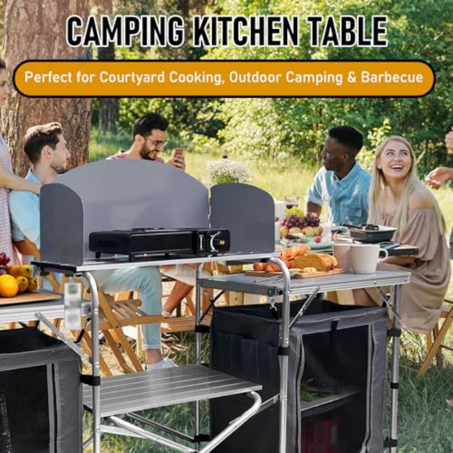 Camping Kitchen Table, Portabl - Camping Cooking Table avis et prix