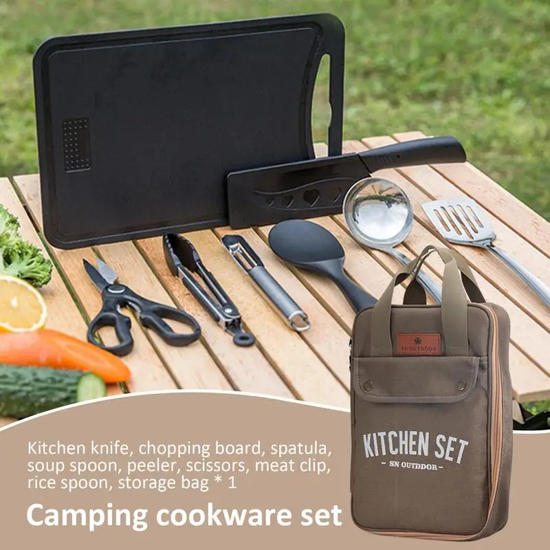 8pcs Camping Kitchen Cookware  - Quechua Camping Cooking Set avis et prix
