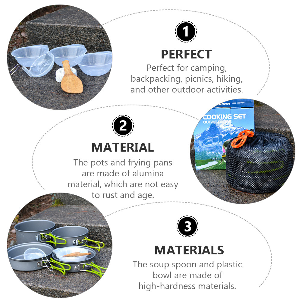 1Set Portable Camping Cookware - Camping Outdoor Cooking Set avis et prix