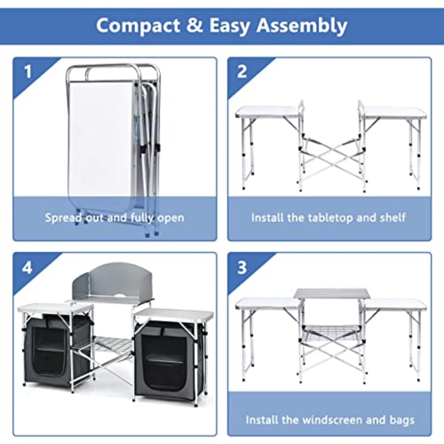 Portable Camping Kitchen Table - Camping Cooking Equipment avis et prix