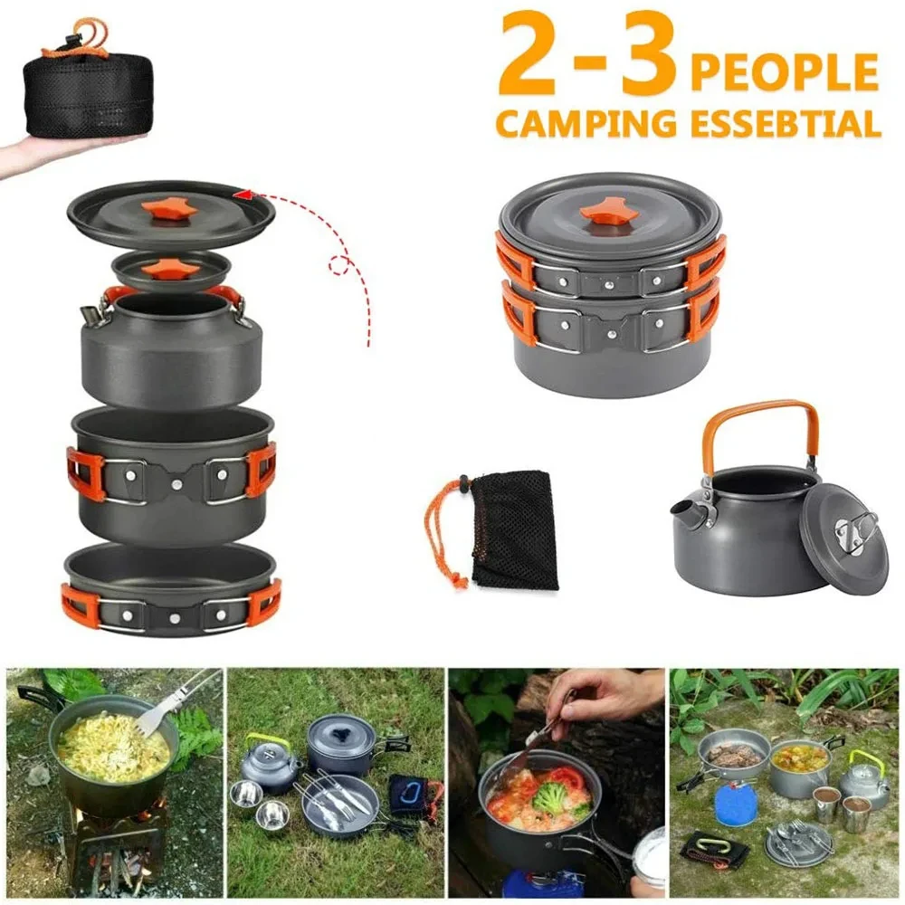 Camping Cookware Kit Outdoor C - Camping Cooking Set 2 Person avis et prix