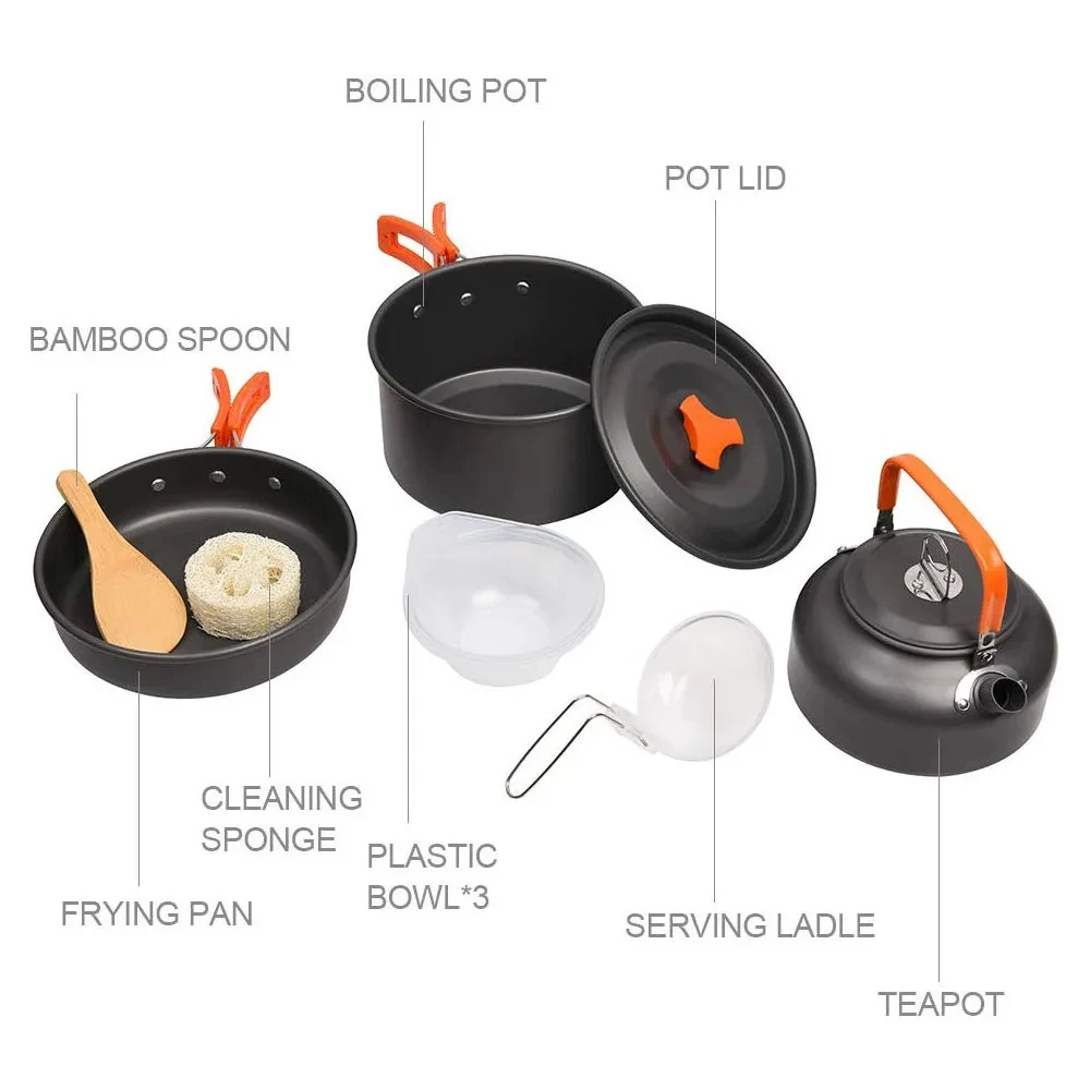 Camping Cookware Kit Outdoor C - Camping Cooking Set 2 Person avis et prix
