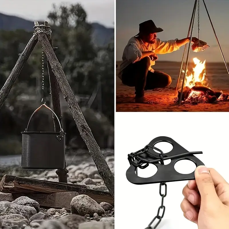 3pcs Stainless Steel Portable  - Camping Cooking Pot Tripod avis et prix