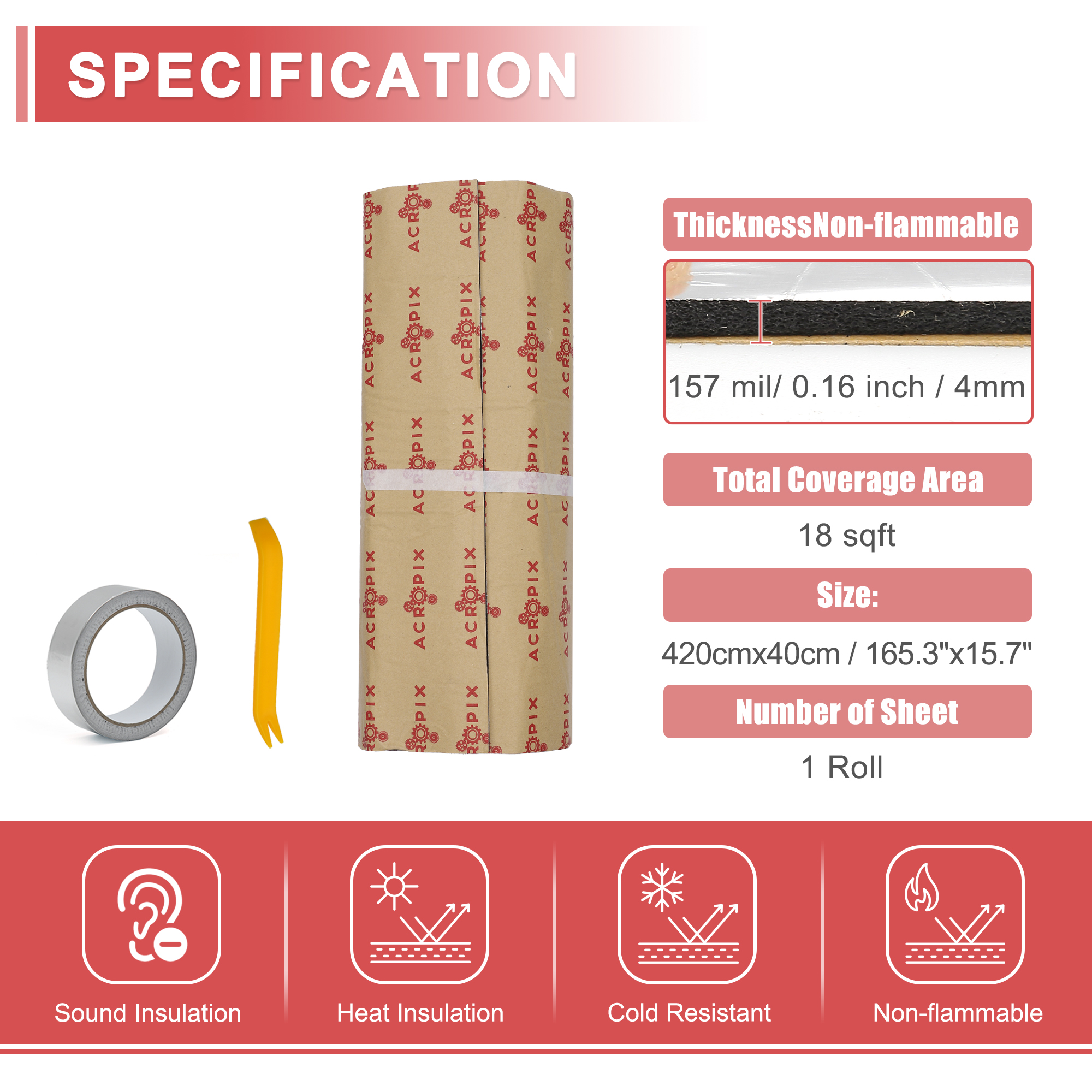 UXCELL 4mm 18sqft 40x420cm Sou - Aluminum Foil Heavy Duty avis et prix