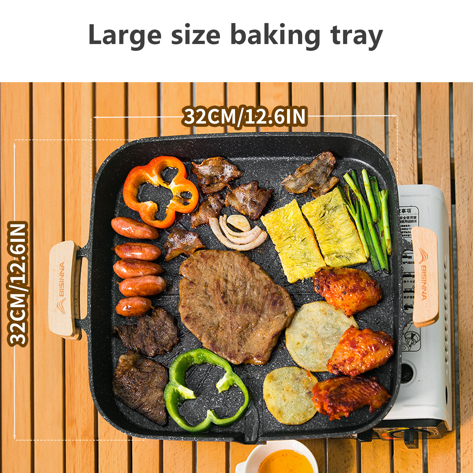 BISINNA Square BBQ Grill Pan N - Camping Cooking Equipment avis et prix