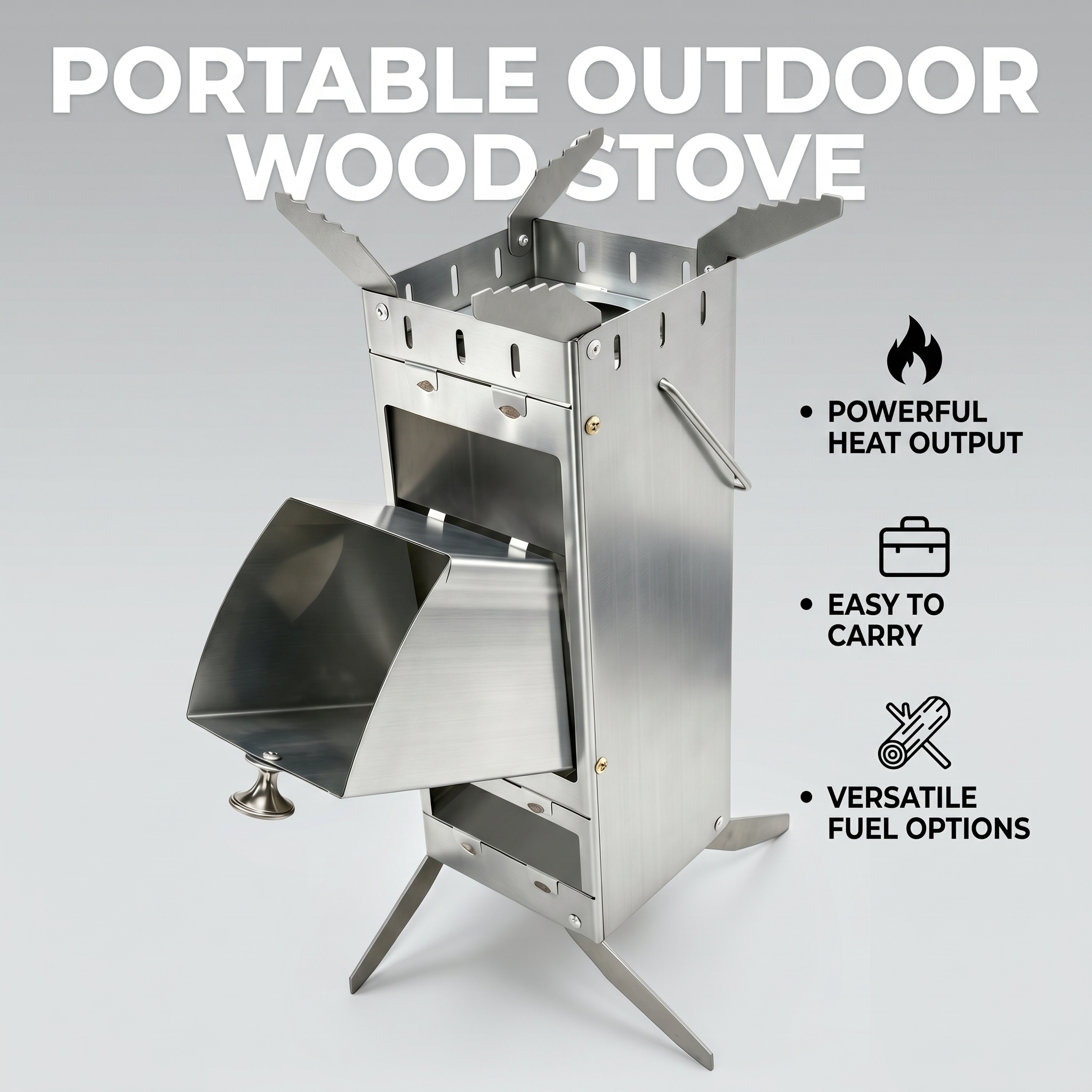 Portable Foldable Rocket Stove - Camping Cooking Equipment avis et prix