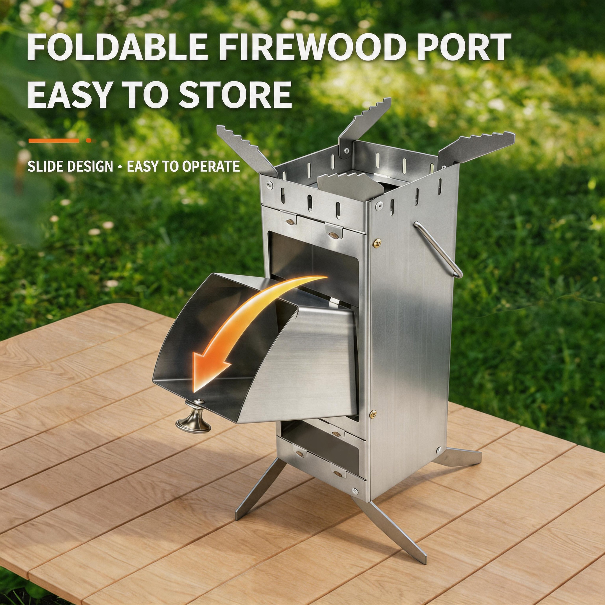 Portable Foldable Rocket Stove - Camping Cooking Equipment avis et prix