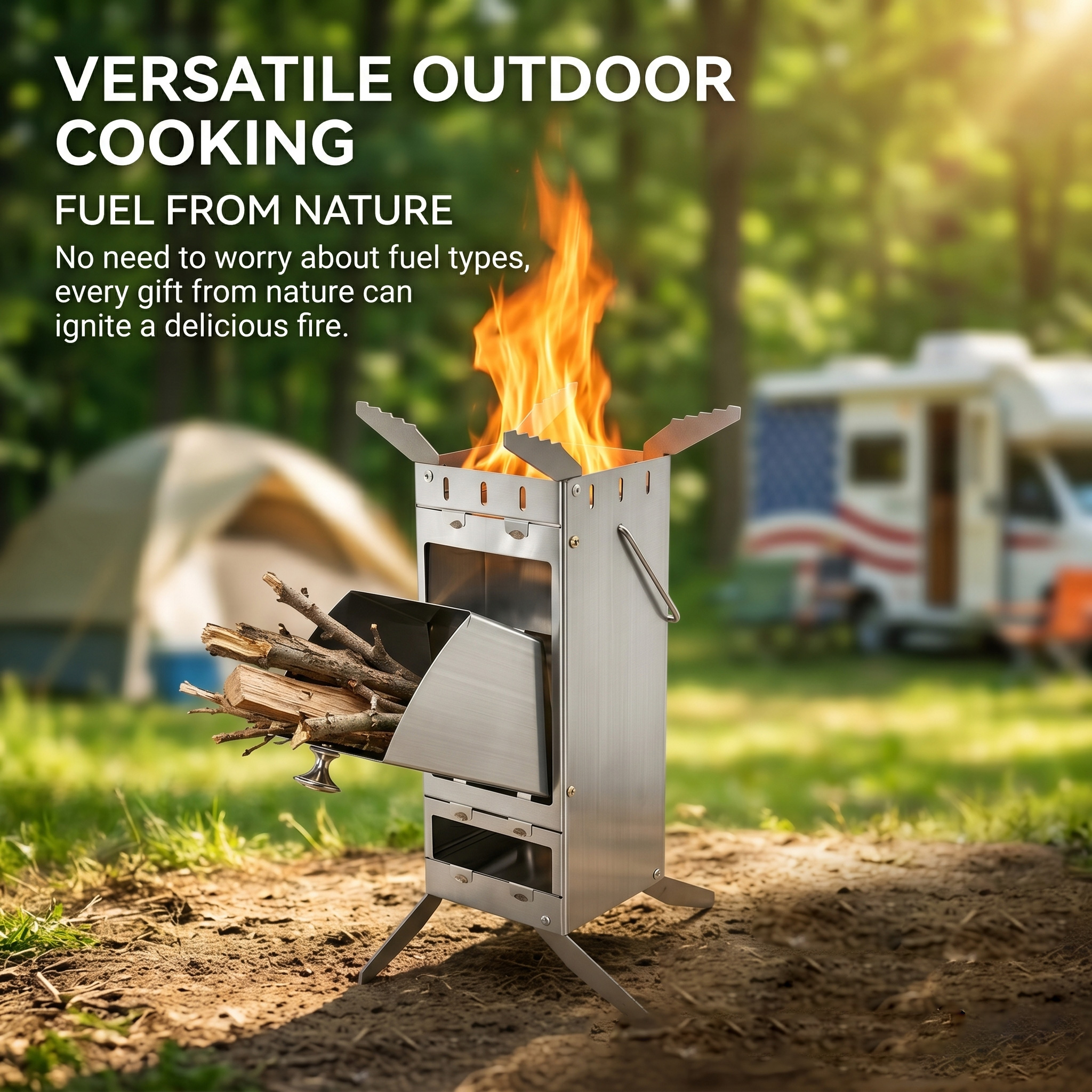 Portable Foldable Rocket Stove - Camping Cooking Equipment avis et prix