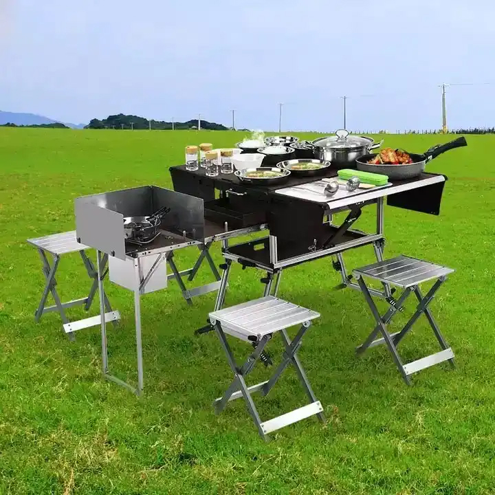 Portable Outdoor Folding Food  - Camping Cooking Dining Set avis et prix