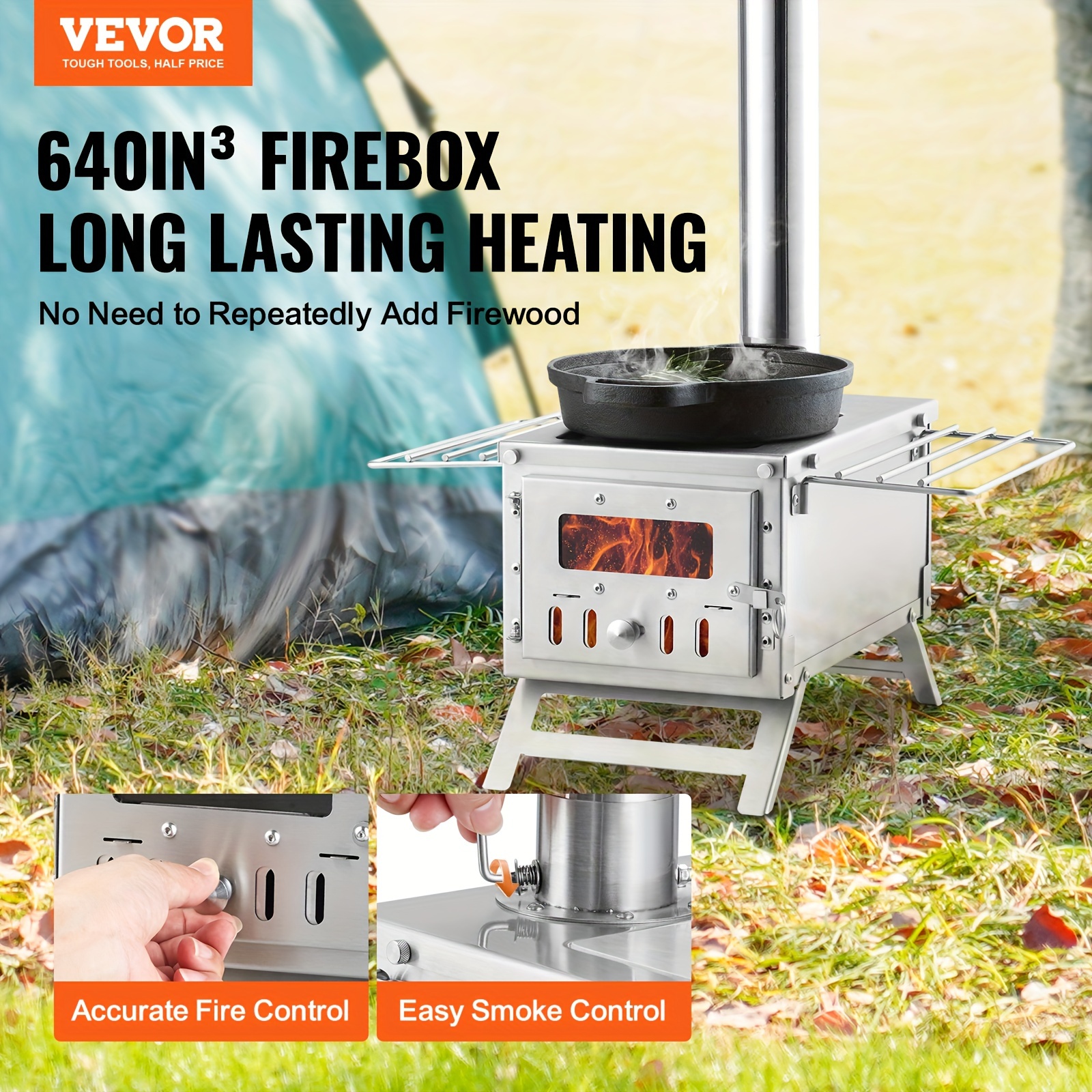 VEVOR Wood Stove, 80 Inch, Sta - Camping Cooking Tent avis et prix