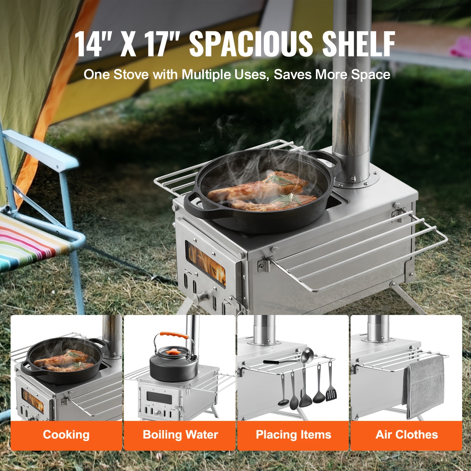 VEVOR Wood Stove, 80 Inch, Sta - Camping Cooking Tent avis et prix