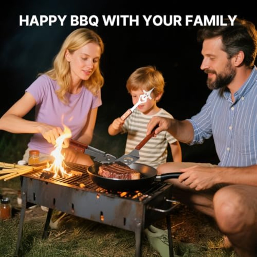 7 in 1 Stainless Steel BBQ Acc - Camping Outdoor Cooking Set avis et prix