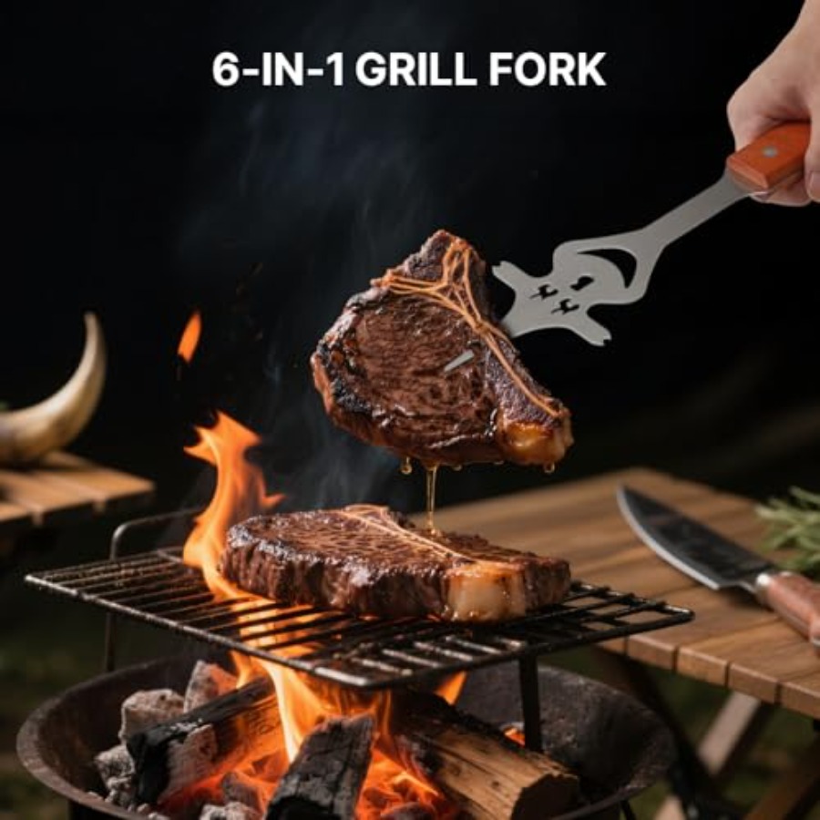 7 in 1 Stainless Steel BBQ Acc - Camping Outdoor Cooking Set avis et prix