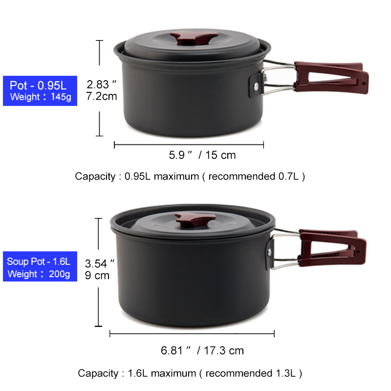 Widesea Camping Cookware Set O - Quechua Camping Cooking Set avis et prix
