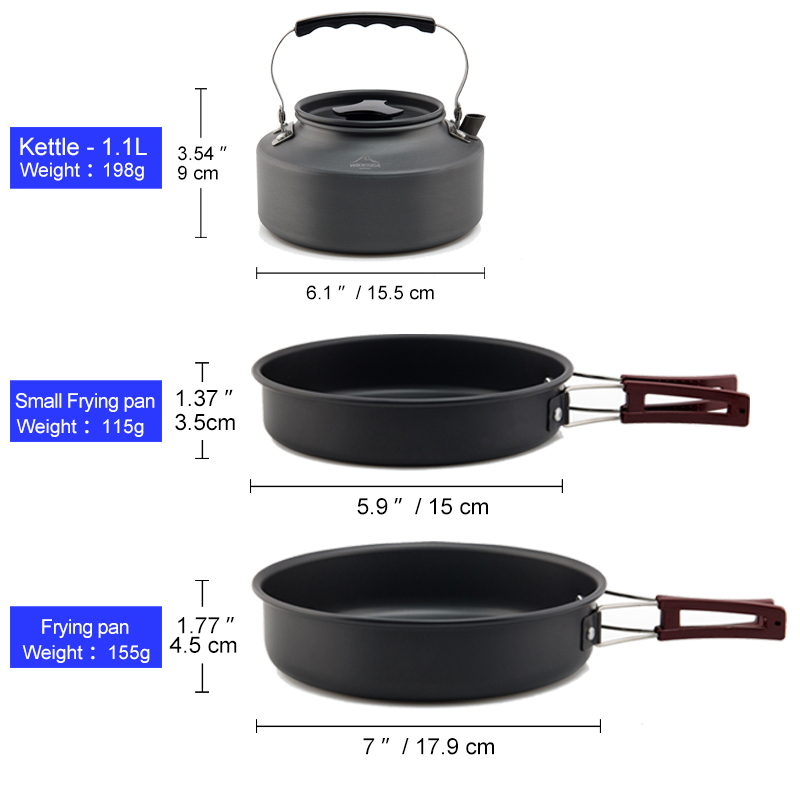 Widesea Camping Cookware Set O - Quechua Camping Cooking Set avis et prix