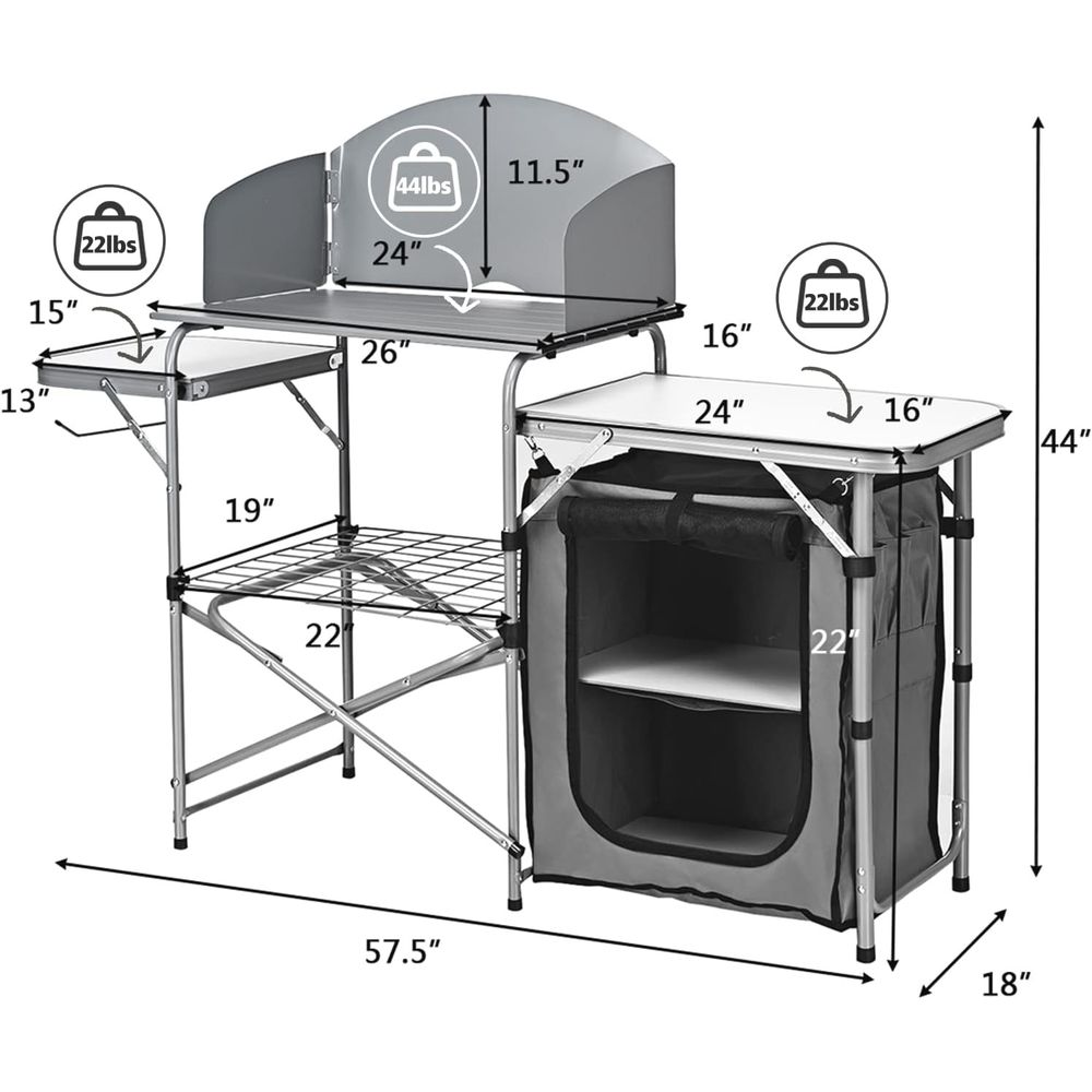 Camping Kitchen Table, Portabl - Camping Cooking Table avis et prix