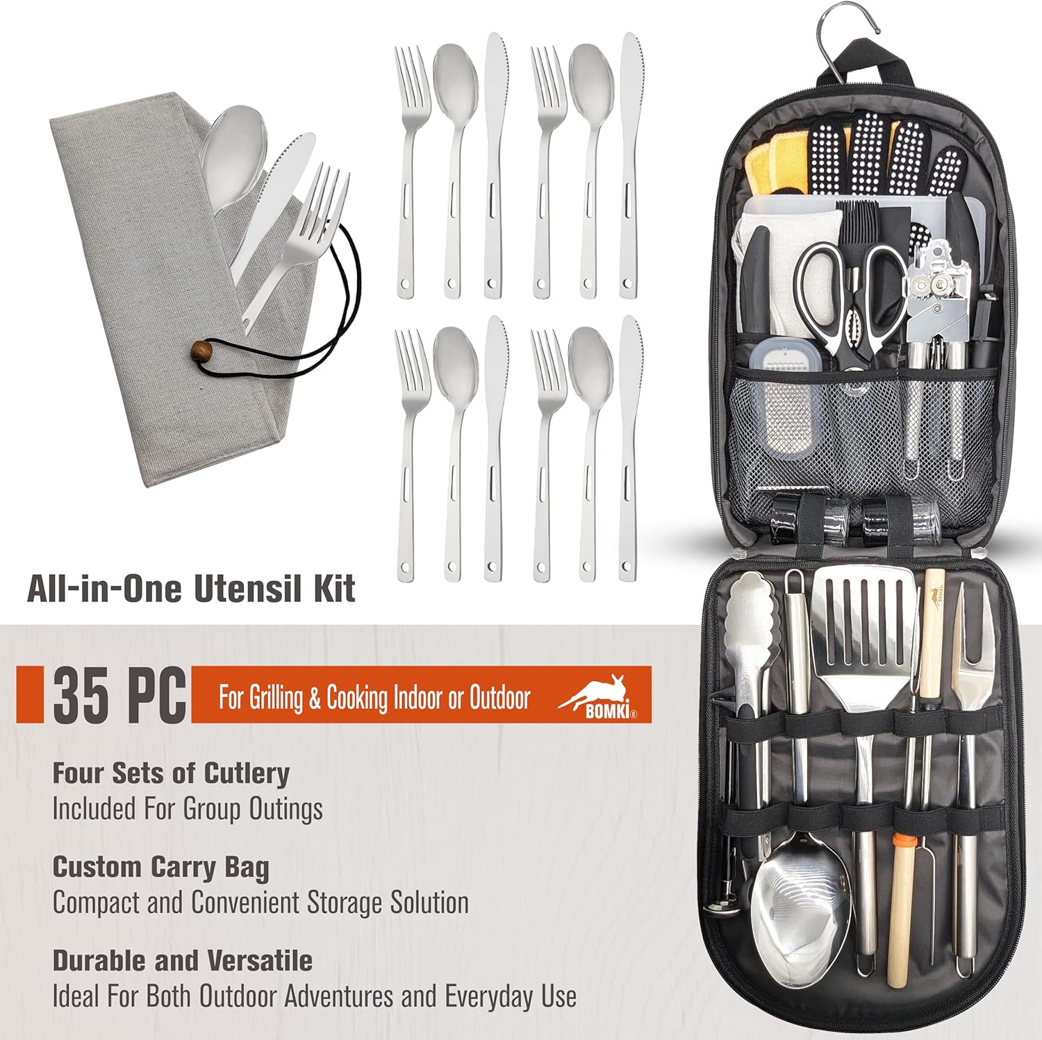 35-Piece Camping Cooking Utens - Camping Cooking Essentials Kit avis et prix