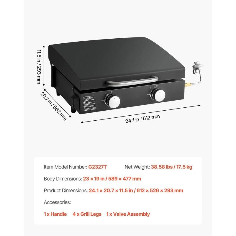 Gas Griddle, 2 Burner Tabletop - Camping Cooking Top avis et prix
